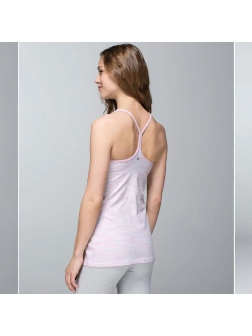 Lululemon Power Y Tank *LuonWee Are From Space White Barely Pink / Barely Pink
